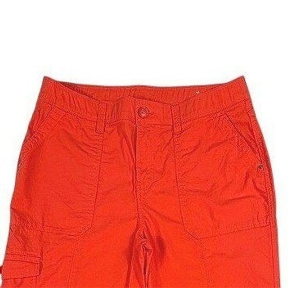Chicos Womens Coral Cargo Utility Pants Roll‎ Tab Hem Size 0 US 4